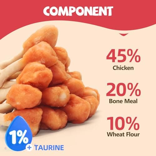 PawFuel Dog Treats Chicken-Wrapped Calcium Bone Chew, Rich in Taurine, Suitable for Small, Medium, Large Dogs. Clean Teeth Freshen Breath. Use Training Reward Each Pack Contains 10.58 Ounces. - Thumbnail 2