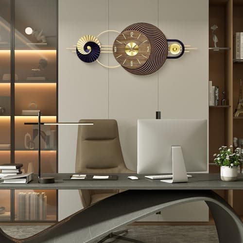 AXAORIRA 39x16 Inch Large Modern Wall Clock for Living Room Decor, Silent Non-Ticking Battery Operated Decorative Analog Clock for Bedroom, Kitchen, Office, Entryway, Housewarming Gift - Thumbnail 4