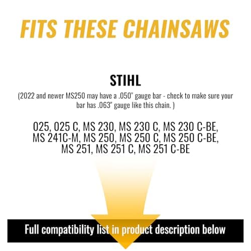 3 Pack 18 Inch Semi-Chisel Chainsaw Chain, .325" Pitch .063" Gauge 68 Drive Links Replacement Saw Chain Fit for STIHL Husqvarna Craftsman - Thumbnail 3