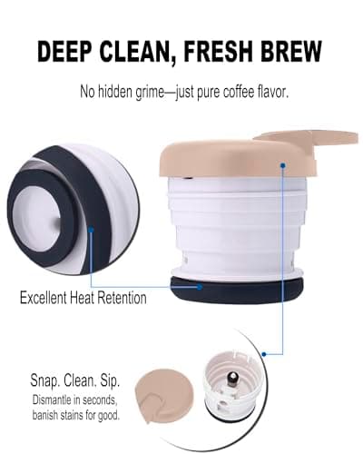 GiNT Stainless Steel Thermal Coffee Carafe, Double Walled Vacuum Thermal Carafe, Water and Beverage Dispenser,12 Hour Heat Retention，65 OZ /1.9 Liter White - Thumbnail 3