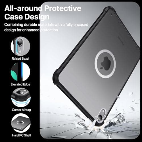 SANDUODD Case for iPad mini A17 Pro, iPad mini 6 case, Compatible with Magsafe, Clear Back with TPU Frame, Slim Lightweight Protective Case for 8.3“ iPad mini (Black) - Thumbnail 4