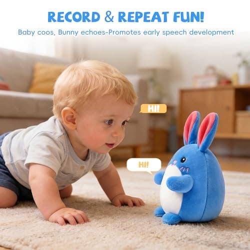 SAIMAND Baby Toys 6-12 Months, Crawling Bunny Baby Toy with 48 Songs & Record Repeat, Interactive Musical Plush Toy for Babies, Rechargeable Dancing Stuffed Animal, Sensory Toy for Toddlers 1-3 - Thumbnail 2