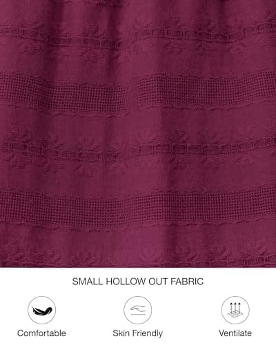 BTFBM Spring Dresses for Women 2026 Casual Long Sleeve V Neck Elastic Waist Lightweight Maxi Wedding Guest Dress Pockets(Burgundy, XX-Large) - Thumbnail 4