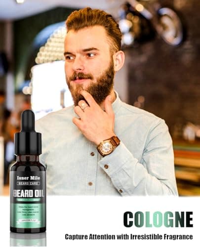 ISNER MILE Beard Oil Kit Stocking Stuffers: Gifts for Men Him Dad Boyfriend, Mustaches Conditioner - Soften - Strength with Sandalwood, Bay Rum, Vanilla, Cologne, Unscented, Beard Grooming and Care - Thumbnail 5