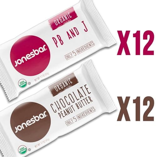 JONESBAR Organic Plant Based Protein Bars | Best Sellers, 24 Bars| Fruit & Nut Bar, Kosher, Gluten Free, Breakfast Bars, School Snacks, Vegan Snack & Healthy Snacks for Adults and Kids (Pack of 24) - Thumbnail 3
