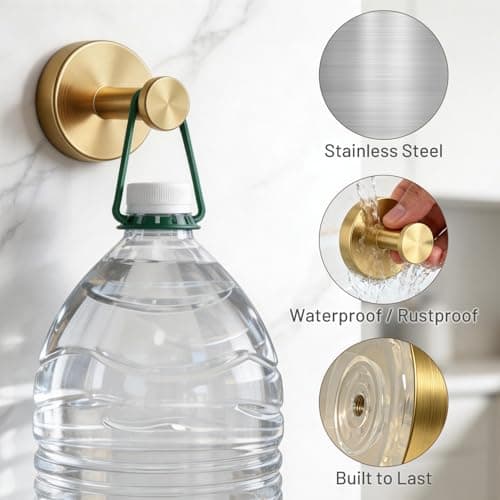 Genfest Suction Cup Hooks, Shower Hooks No Drill, Heavy Duty Wall Hooks for Hanging 15lbs, Reusable Waterproof Towel Hooks for Bathrooms Kitchen Glass Door Tile, Stainless Steel Hook Holder 6 Pack - Thumbnail 5