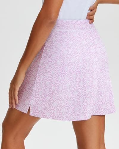 Stelle Women's Athletic Skorts 17" Golf Skirts Inner Shorts Tennis Skort with 2 Pockets Running Sports Pickleball Skirt(Paisley Bloom Print,XL) - Thumbnail 4