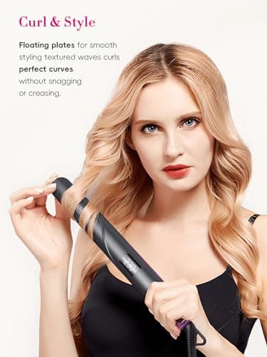 LANDOT Flat Iron Hair Straightener 1 inch - Ceramic Ionic Straightening Iron for Frizz-Free Shine Hair - Adjustable Temp 250-450F for All Hair Types, Auto Shut Off + Travel Pouch - Thumbnail 3