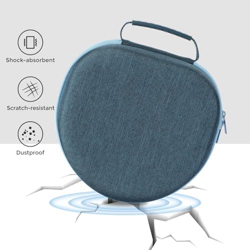 ProCase Hard Case for Apple AirPods Max & AirPods Max 2, Travel Protective Carrying Case with Silicone Ear Cushion Covers, Shockproof EVA Shell with Soft Lining & Accessory Pocket - Navy - Thumbnail 5