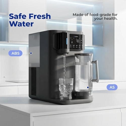 LoopDrops Countertop Reverse Osmosis System, 6-Stage RO Water Filter with 43℉ Chilled Water, Self-Cleaning Dual Water Path, Mineralization & TDS Monitoring, Portable Purifier for Home Office - Thumbnail 2