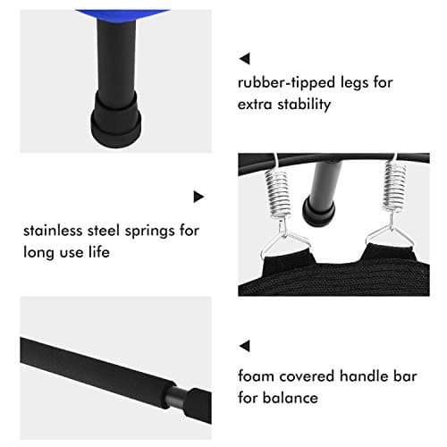 ANCHEER Trampoline for Kids, Toddler Trampoline Indoor Sports and Outdoor Games 56" Kids Rebounder 220LBS Capacity with Adjustable Safety Handrail Foldable Jumper for Boys and Girls (Deep Blue) - Thumbnail 6