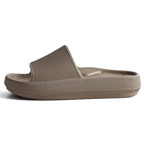GETOEU Cloud Slides for Women and Men with Arch Support Shower Shoes with Drainage Holes Waterproof Slide Sandals Non Slip Quick Dry Pillow Slides for Bathroom Pool Beach,Brown - Thumbnail 5
