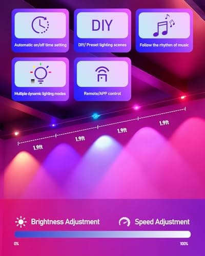 oneup 100FT Permanent Outdoor Christmas Lights, RGB Eaves Light with App/Control Remote, IP67 Waterproof, 16M Colors, Music Sync,Rainbow Led Lights for Outside Christmas Decorations Patio - Thumbnail 5