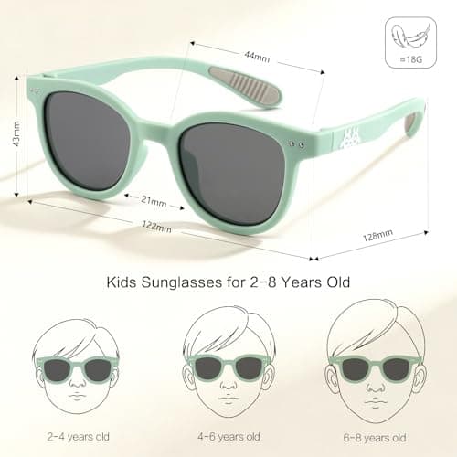 EYEBUDDY Kids Toddler Sunglasses Age 2-4/3-5 Boys Girls Polarized UV Protection Sun Glasses for Age 2-8 - Thumbnail 4