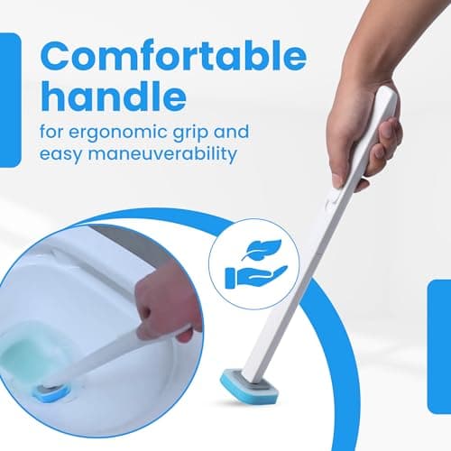 WizardFlush Toilet Brush - Disposable Toilet Bowl-Cleaner for Bathroom - Scrub Brush for Toilet - Space Saving for Storage - Deep Cleaning Wand - Easy to Assemble - Thumbnail 3