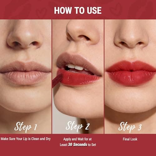 exmiloo Mini Lip Tint Lip Stain Set - 4 Colors Liquid Lipstain Kit for Matte & Metallic Finish, Lightweight Lip Cheek Tint Stain with Rich Varied Colors, Vegan & Cruelty-Free - Thumbnail 5
