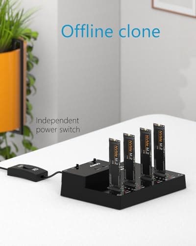 MAIWO 4 Bay M.2 NVME Docking Station, Tool-Free Type- C to NVME SSD Enclosure, Support Offline Clone duplicator and System Disk Clone Function (K3015P2) - Thumbnail 4