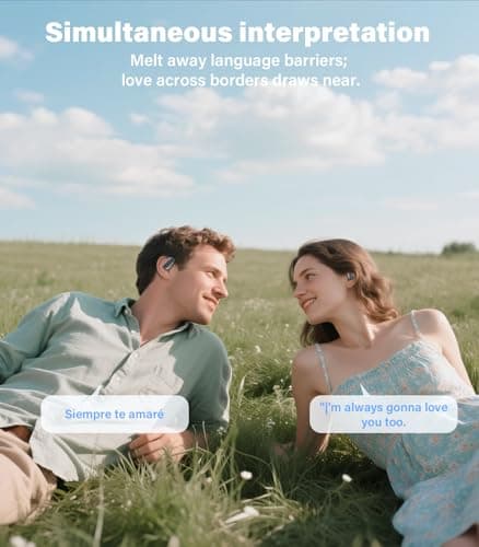 Vilupvie 156 Languages Real-Time Translation Earbuds, 0.5s Instant AI Voice Translator with 60H Playtime, Open-Ear Bluetooth Headphones, Zero Subscription Fee for Business, Travel & Learning - Thumbnail 5