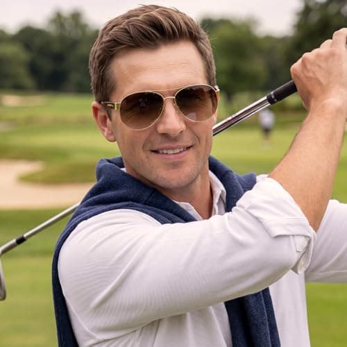 CARFIA Pilot Polarized Sunglasses for Men Women UV400 Vintage Retro Style Driving Sun glasses - Thumbnail 2