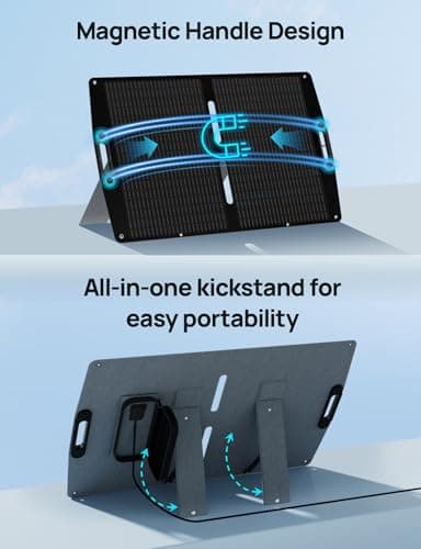 ECO-WORTHY 100W Portable Solar Panel for Power Stations,IP65 Waterproof & Lightweight with Adjustable Kickstand,23% High Efficiency Foldable Solar Panel for Outdoor RV Camping Off Grid Emergency - Thumbnail 5