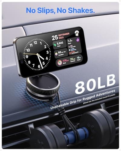 Intoval Vacuum Magnetic Phone Holder for Car, 360 Suction Cup Phone Mount with Snaplock Tech, Adjustable Magnet Stand for Your Car - Fit for Magsafe iPhone, Come with 2 Mag Rings, Flat Nano Sticker - Thumbnail 4