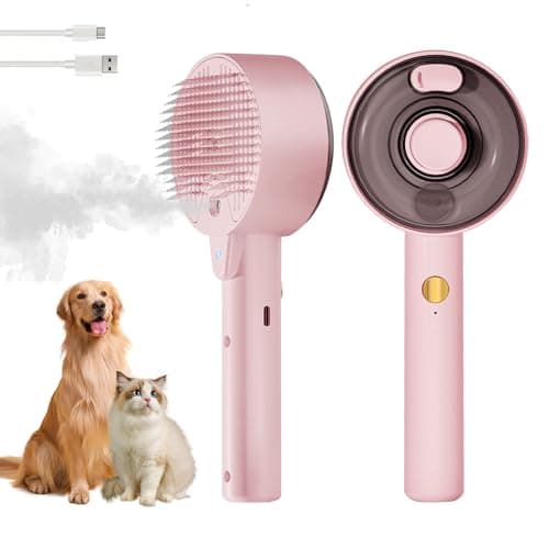 Cat Steam Brush,Cat Brushes for Indoor Cats, 4 In 1Spritz Spray Defur Comb, Cloud Care Shedding Control, Pet Grooming Brush for Long Short Hair Cats Dogs, Massage Clean Design Pet Steam Brushes
