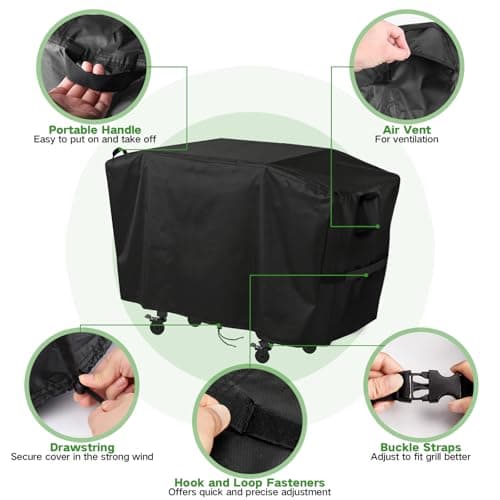 Jungda Grill Cover for Blackstone 1555/1550 Tailgater Gas Grill and Griddle Combo, Outdoor Waterproof Griddle Cover for Blackstone 2414 ProSeries 2-Burner 22" Propane Flat Top Grill - 48X24X37 Inch - Thumbnail 5