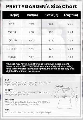 PRETTYGARDEN Waffle Knit Tops for Women Short Sleeve Henley Shirts 2026 Summer Blouses Dressy Casual Spring Fashion Clothes (Army Green,Large) - Thumbnail 6
