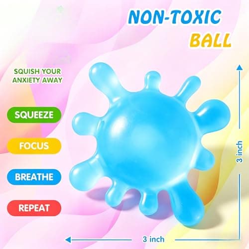 1 Pack Fidget Toys Stress Balls for Kids, Splat-Tastic Squishy Toy, Stress Splat Toy, Squishies Anxiety Stress Relief, Ice Squishy Stress Sensory Cube Malt Sugar Balls with Autism - Thumbnail 3