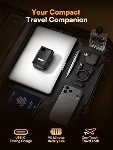 Electric Foil Shavers for Men: Mini Electric Razor with 3 Floating Blades, IPX7 Waterproof & USB-C Fast Charge Cordless Foil Shaver for Men with Travel Lock, Grooming Gift for Home & Travel - Thumbnail 4