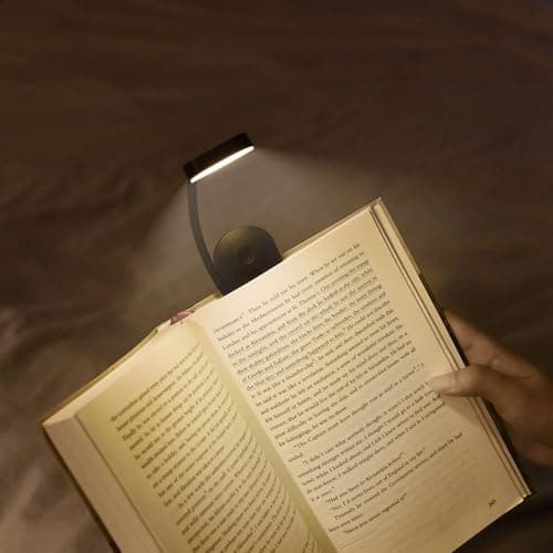 Choudao Tech Portable LED Reading Lights, Eye Caring 3 Color Temperatures and Dimming Brightness Book Lights, Lightweight USB Rechargeable Clip-On Lamp for Book Lovers Night Reading (Black) - Image 1