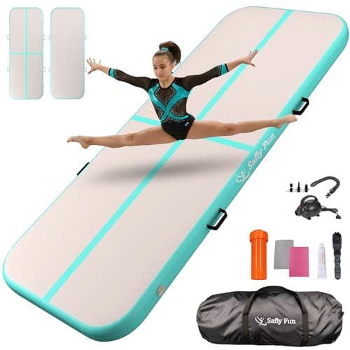 Inflatable Gymnastics Air Mat 6.6ft/10ft – Shock-Absorbing Tumble Track for Safe Home, Gym & Outdoor Training with Electric Pump - Image 1