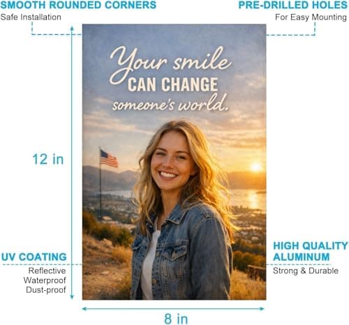 Your Smile Can Change Someone's World Metal Tin Sign Inspirational Quote Motivational Wall Decor 8x12 Inch Iron Art Plaque Sunset Landscape Positive Decor - Thumbnail 6