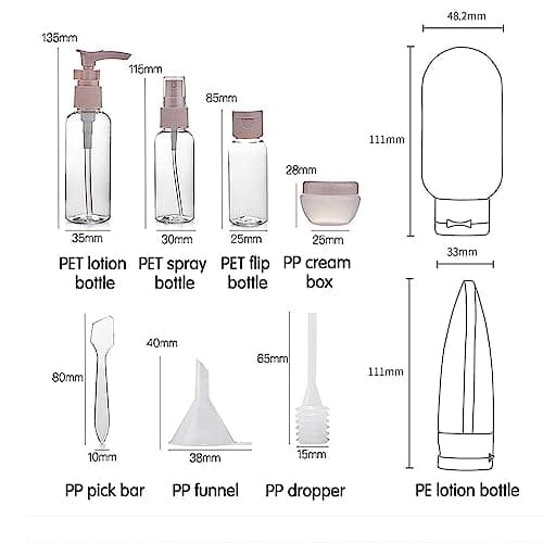 12 Pack Travel Bottles Set for Toiletries TSA Approved Travel Size Containers for Toiletries with Labels BPA Free Leakproof Squeezable Refillable Airplane Travel Accessories for Shampoo Conditioner - Thumbnail 5