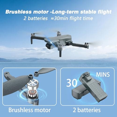FPV Drone with Camera 1080P HD - Foldable RC Quadcopter for Adults Beginners Kids, Voice Control, Gesture Selfie, Headless Mode, 2 Batteries 30 Min Long Flight Time, Portable Travel Case, Beginner Friendly Drone - Thumbnail 6