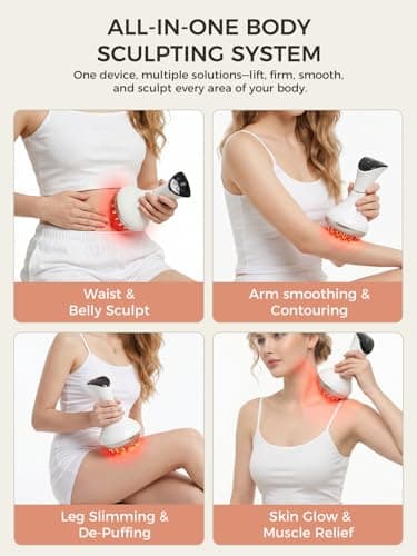 Huxerol Lymphatic Drainage Massager, Cellulite Massage Tool & Body Sculpting Machine with 4-Color Light, Pulse, Heat & Vibration for Body, Arms & Legs - Thumbnail 6