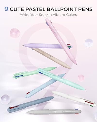 Four Candies Multicolor Pens, 4-in-1 Colored Pen, 9 Pack 1.0mm 4 Color Pens, Quick Dry Nurse Pens, Smooth Writing Colored Ink Pens, Comfort Grip & Macaron Office And School Supplies, Gifts For Women - Thumbnail 5