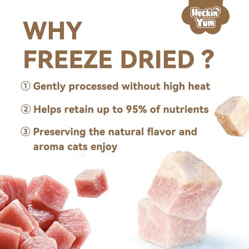 Heckin Yum Freeze Dried Chicken Cat & Dog Treats, Single Ingredient, Healthy Cat Snacks & Food Toppers for Picky Cats, 4 oz - Thumbnail 6