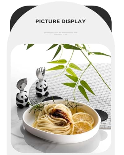 Ecrekhom Silicone Baby Feeding Set 4 Pcs, Weaning Supplies, Panda Baby Plates Baby Spoon & Fork, Baby Utensils Feeding Essentials - Thumbnail 6