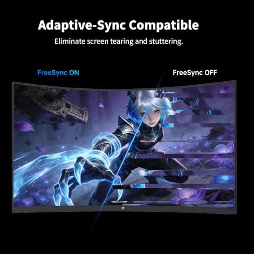 KTC 27 Inch Curved Gaming Monitor, 1440P QHD 144Hz PC Monitor, 1500R Computer Display Adaptive Sync, HDR400, 4000:1 Contrast, Eye Care, DP HDMI Port, VESA Wall Mountable, H27S5C - Thumbnail 6