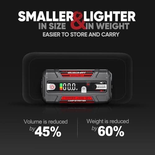 LOKITHOR J400 Portable Jump Starter, 12V 2000A Lithium Battery Booster with ConnectMax Tech, Car Jumper Box for Up to 8.0L Gas & 6.0L Diesel Engines, Smart Digital Display - Thumbnail 2