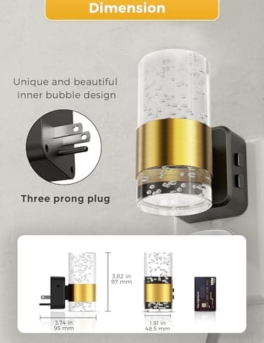 Night Lights Plug into wall, Color Changing Night Light with Rotatable Plug, Dusk to Dawn Light Sensor and Adjustable Brightness, Elegant Design Night Light for Kids Bedroom,Bathroom, 2 Pack - Thumbnail 6