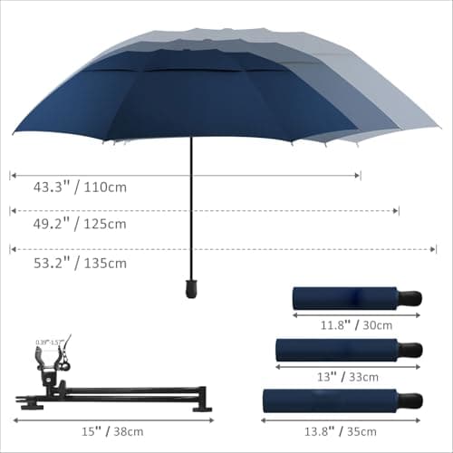 DUOUPA Patio Umbrellas,Beach Umbrella with Clamp,Clamp on Umbrella,suitable for Patio,beach chairs,golf carts, wheelchairs,carts,bleachers,camping and fishin - Thumbnail 3