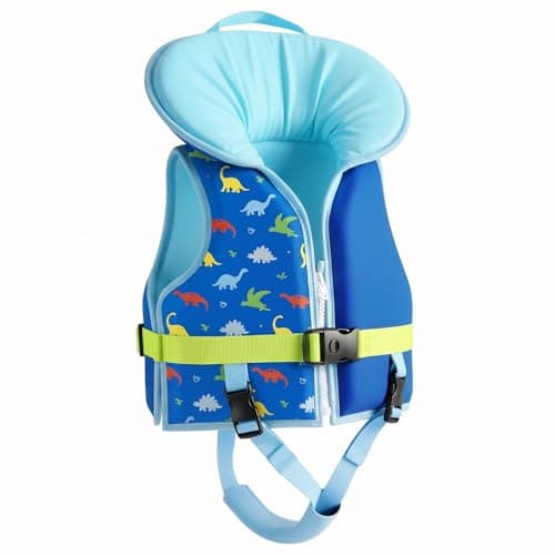 HeySplash Infant Swim Vest, Toddler Floaties for 6-24 Months /13-33lbs with Neck Support and Safety Buckles Training Swim Jacket for 1,2 years Old,10-20-30 lbs Boy, Boat Pool Puddle Float Jumper, Blue - Image 1