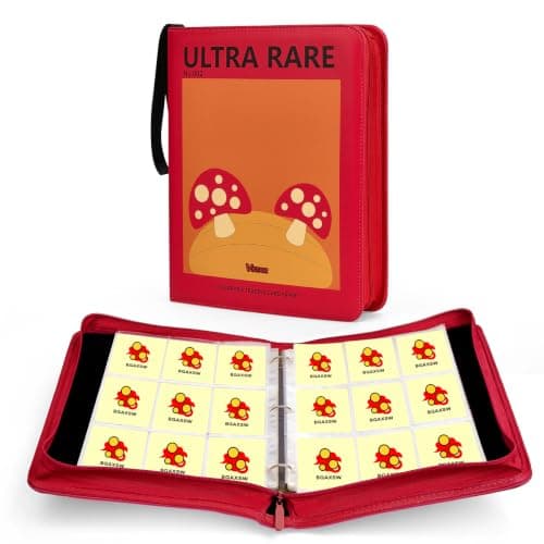 9-Pocket Trading Card Binder, PU Leather Zip Card Binder Album Holds 900 Cards for TCG, Sports Cards, Collectible Cards（CARTOON）