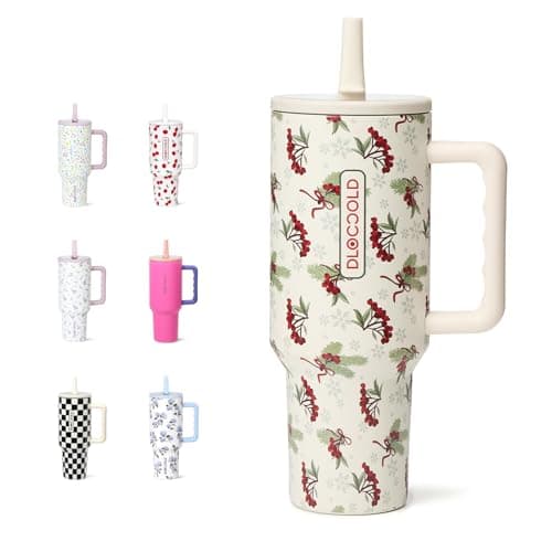 DLOCCOLD 40 oz Tumbler with Handle and Flip Straw, 100% Leak Resistant Leak-Proof Tumbler with Lid and Straw, Insulated Stainless Steel Travel Coffee Mug, Keeps Cold or Hot, Car Cupholder Friendly - Image 1