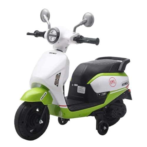 HEIMILI Toddler Motorcycle, Kids Electric Moped for Toddlers Age 1-3, 6V Toddler Ride On Scooter with Training Wheels, Music & Headlight, 2 MPH Kids Electric Motorcycle for Indoor & Outdoor(Green) - Image 1
