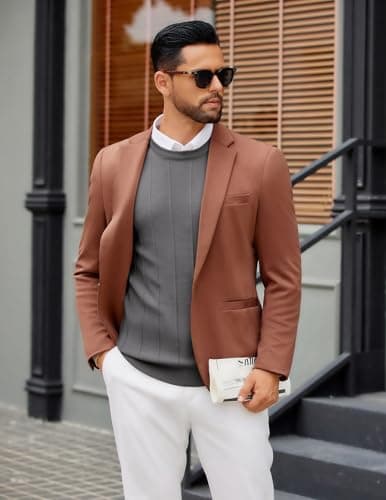 COOFANDY Mens Crewneck Sweater Pullovers Lightweight Knit Sweathirts for Men Casual Dress Sweater Dark Grey - Thumbnail 4