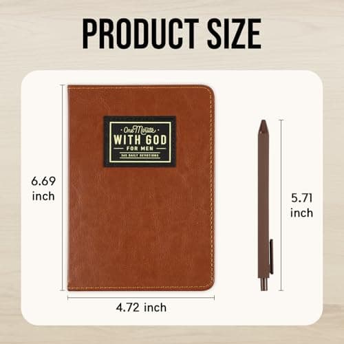 One Minute with God for Men, 365 Days of Daily Prayer Brown Book, 2026 Mens Daily Devotional, Bible Prayer Tracking Diary, Faux Leather Christian Gift Book, Devotionals for Men, Gifts for Father - Thumbnail 2