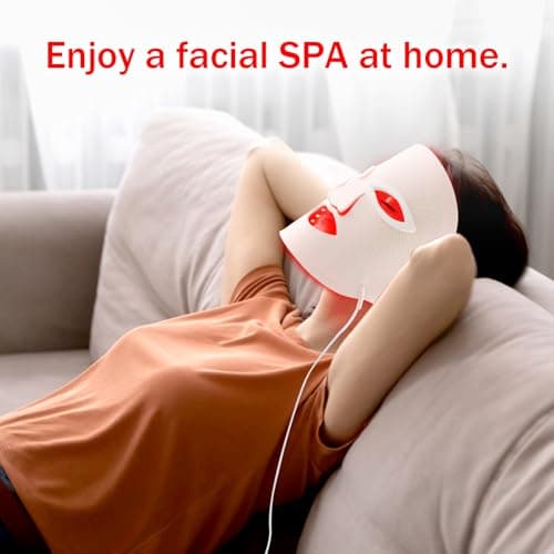 Red Light Therapy Mask, Red Light Therapy for Face, 7 Colors LED Facial Mask for Wrinkle Remove & Anti Aging, Skin Care Home Travel Use,Pink (Upgraded Version) - Thumbnail 3